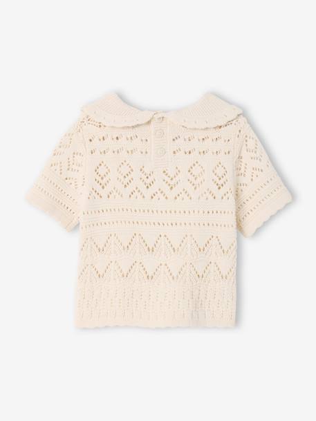 Top with Crochet Sleeves, for Babies vanilla 