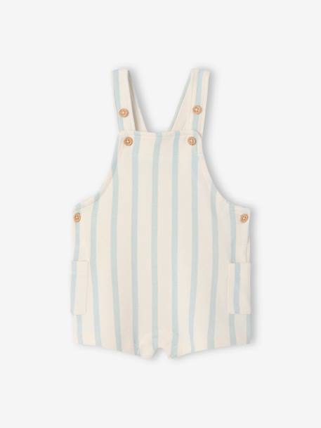 Printed Fleece Playsuit chequered beige+striped blue 