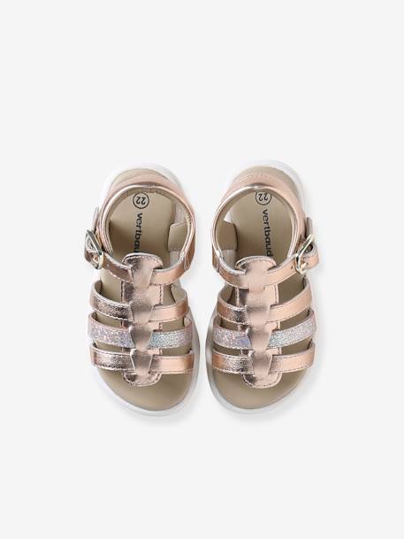 Multi-Strap Leather Sandals for Babies set pink 