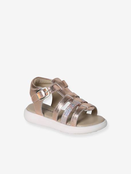 Multi-Strap Leather Sandals for Babies set pink 