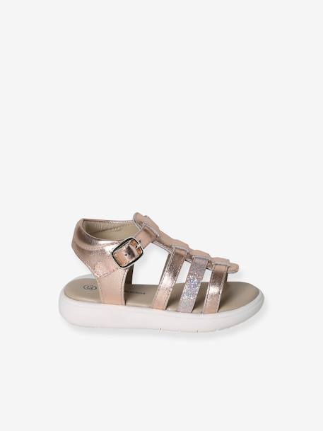 Multi-Strap Leather Sandals for Babies set pink 