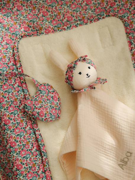 Changing Mat Cover in Liberty Fabric, ENVIE DE FRAISE pale pink 