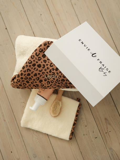 Bath Cape & Mitt Gift Set, ENVIE DE FRAISE ecru 