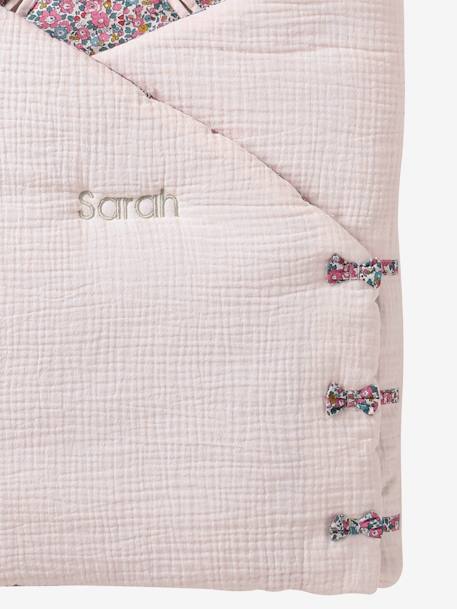 Organic Cotton Gauze Baby Nest, ENVIE DE FRAISE pale pink 