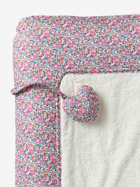 Changing Mat Cover in Liberty Fabric, ENVIE DE FRAISE pale pink 
