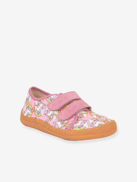 BAREFOOT CANVAS Trainers for Boys, FRODDO anthracite+rose 