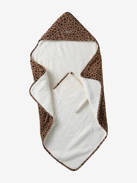 Bath Cape & Mitt Gift Set, ENVIE DE FRAISE ecru 