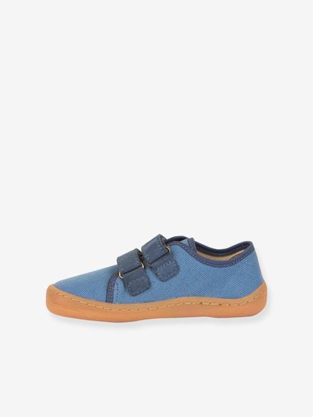 BAREFOOT CANVAS Trainers for Boys, FRODDO anthracite+blue+rose 