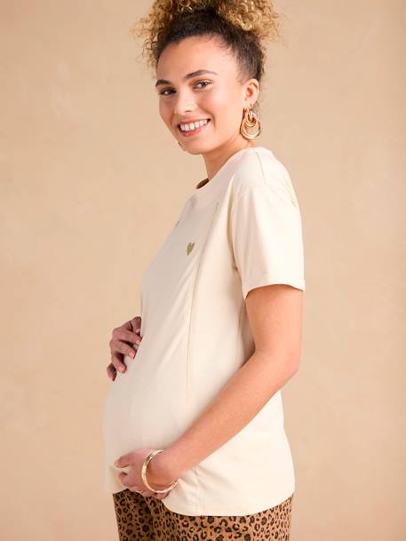 'Mama d'Amour' Organic Cotton T-Shirt, Maternity & Nursing, ENVIE DE FRAISE ecru 