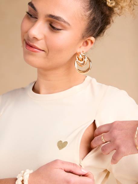 'Mama d'Amour' Organic Cotton T-Shirt, Maternity & Nursing, ENVIE DE FRAISE ecru 