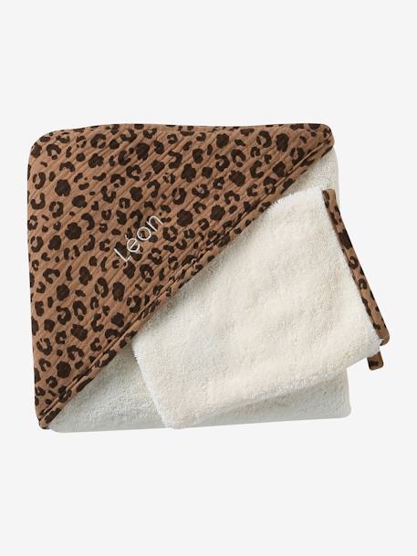 Bath Cape & Mitt Gift Set, ENVIE DE FRAISE ecru 
