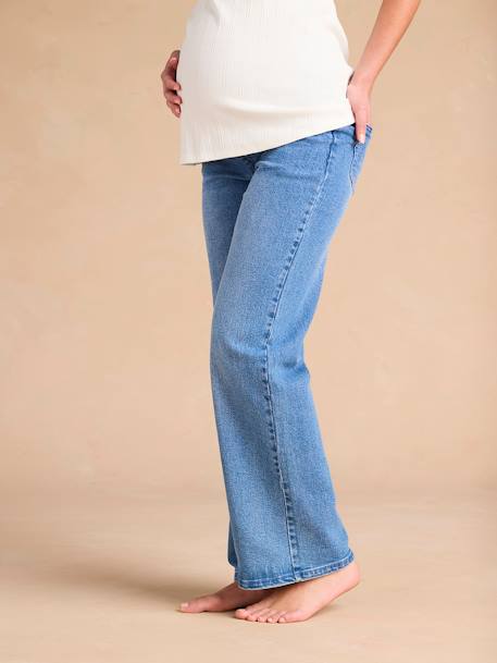 Wide-Leg Maternity Jeans with Seamless Belly Band, ENVIE DE FRAISE stone 