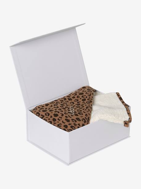 Bath Cape & Mitt Gift Set, ENVIE DE FRAISE ecru 