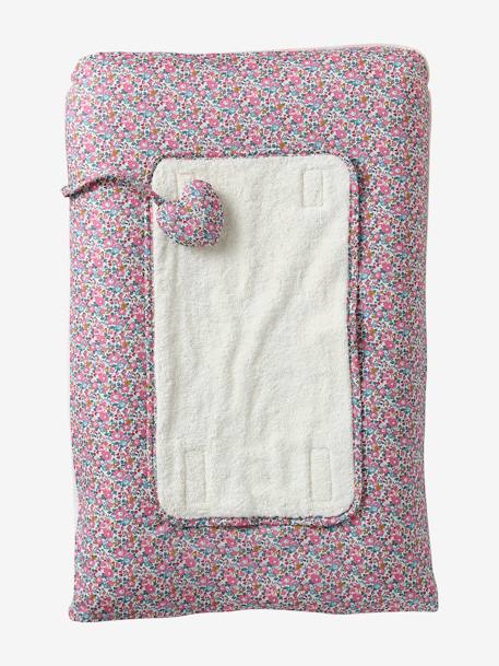 Changing Mat Cover in Liberty Fabric, ENVIE DE FRAISE pale pink 