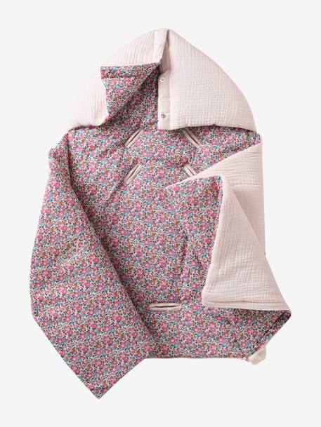 Organic Cotton Gauze Baby Nest, ENVIE DE FRAISE pale pink 