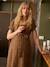 Long Dress for Maternity in Cotton Gauze, by ENVIE DE FRAISE beige+clay beige+navy blue+terracotta 