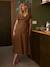 Long Dress for Maternity in Cotton Gauze, by ENVIE DE FRAISE beige+clay beige+navy blue+terracotta 