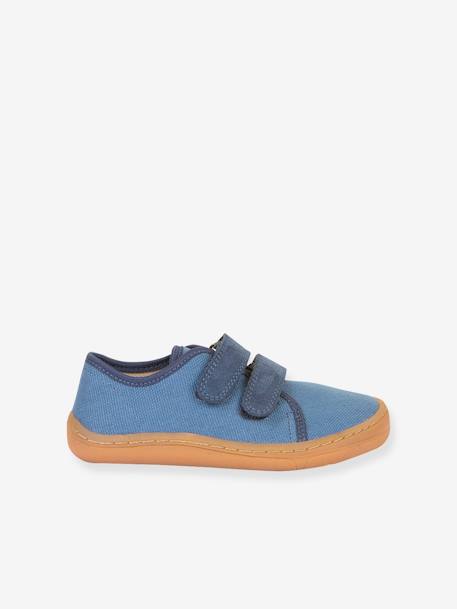 BAREFOOT CANVAS Trainers for Boys, FRODDO anthracite+blue+rose 