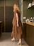 Long Dress for Maternity in Cotton Gauze, by ENVIE DE FRAISE beige+clay beige+navy blue+terracotta 