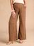 Wide-Leg Leopard Print Trousers in Cotton Gauze for Maternity, ENVIE DE FRAISE beige 
