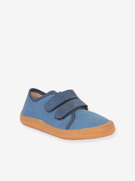 BAREFOOT CANVAS Trainers for Boys, FRODDO anthracite+blue+rose 