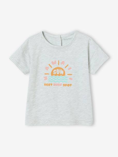 Hawaiian Print T-Shirt for Babies marl grey 