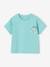 T-Shirt with Large Motif on the Back & Press Stud on Shoulder for Babies turquoise 