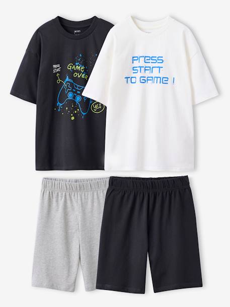 Pack of 2 Short Pyjamas, Gamer JONEN anthracite 