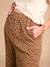Wide-Leg Leopard Print Trousers in Cotton Gauze for Maternity, ENVIE DE FRAISE beige 