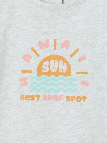 Hawaiian Print T-Shirt for Babies marl grey 