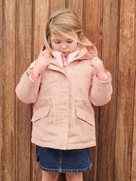 3-in-1 girls' parka pale pink 