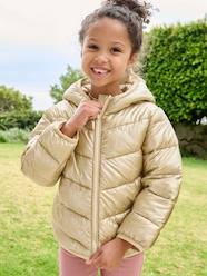 Girls-Lightweight hooded puffer jacket with a shimmer effect for girls 