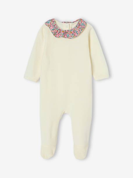 Velour & Liberty Fabric Pyjamas, ENVIE DE FRAISE ecru 