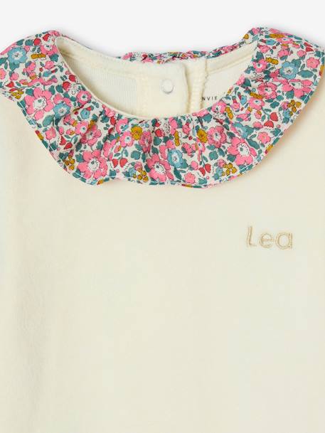 Velour & Liberty Fabric Pyjamas, ENVIE DE FRAISE ecru 