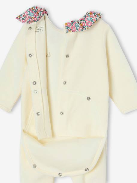 Velour & Liberty Fabric Pyjamas, ENVIE DE FRAISE ecru 