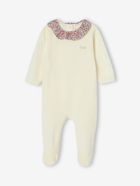 Velour & Liberty Fabric Pyjamas, ENVIE DE FRAISE ecru 
