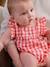 Sleeveless gingham sleepsuit raspberry pink 