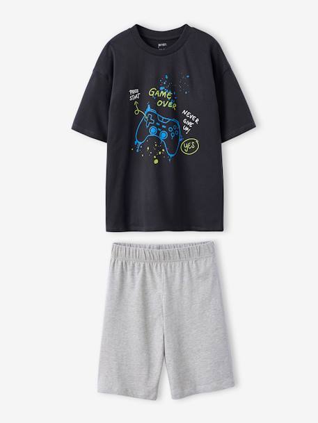Pack of 2 Short Pyjamas, Gamer JONEN anthracite 