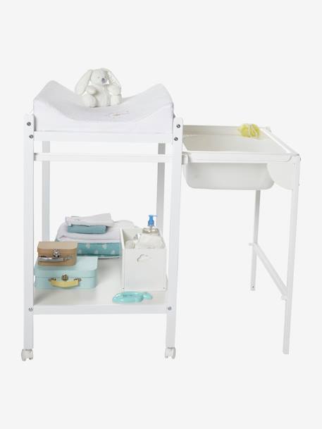 Foldaway Changing Table with Integrated MagicTub Baby Bath Light Brown+White 