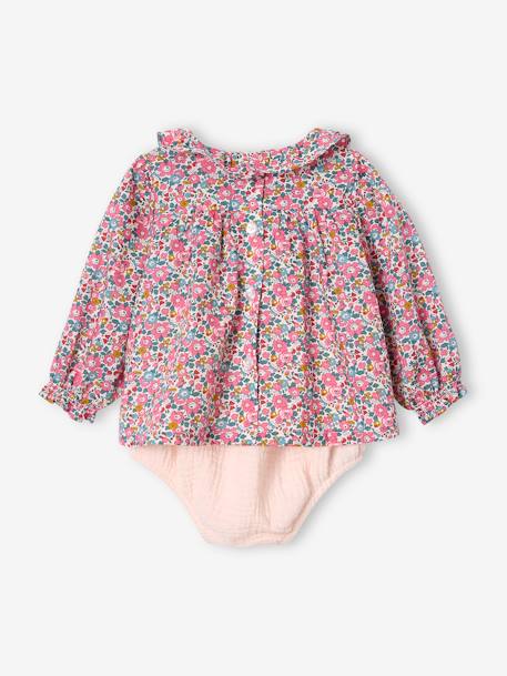 2-Piece Set for Newborns: Liberty Blouse & Bloomers, ENVIE DE FRAISE ecru 