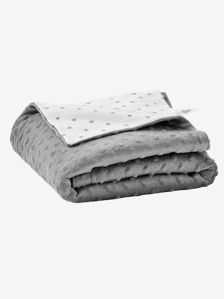 Stella Double-Sided Blanket in Fleece/Polar Fleece for Babies Grey Anthracite+Light Pink 