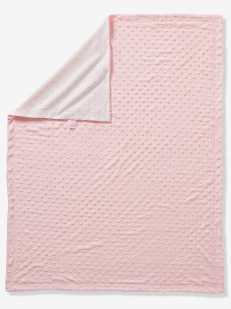 Stella Double-Sided Blanket in Fleece/Polar Fleece for Babies Grey Anthracite+Light Pink 