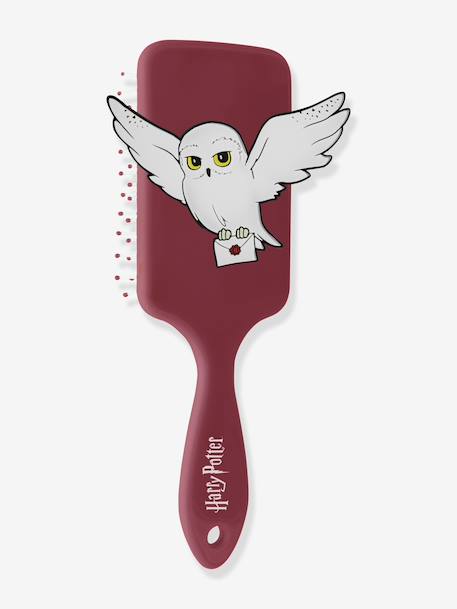 HARRY POTTER Hairbrush with Hedwig 3D Silicone Appliqué bordeaux red 