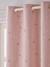Blackout Curtain with Eyelets & Glow-in-the-Dark Rainbow Print Light Pink 
