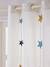 Semi-Sheer Curtain with Eyelets & Starry Garlands Green+White 