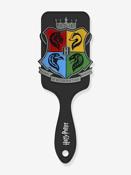 Hairbrush with 3D Silicone Appliqué of the 4 HARRY POTTER® Houses black 