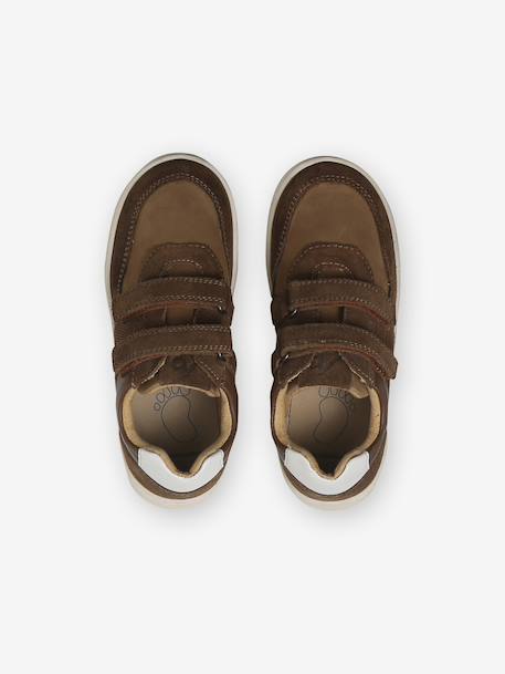Leather Hook-&-Loop Trainers for Children, Designed for Autonomy brown 