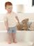 Baby Outfit: Striped Linen-Look Shirt + Gauze Shorts grey blue 