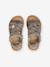 Pair of Leather Hook-&-Loop Sandals for Children, Designed for Autonomy printed beige 