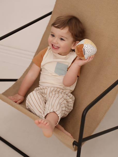 Short Sleeve Colourblock T-shirt, for Babies Dark Green+hazel 
